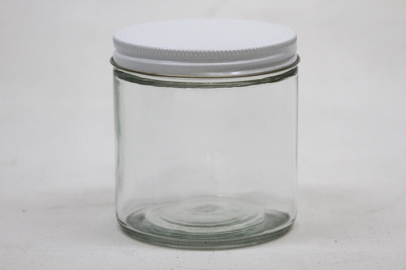 16 oz. Glass Bait Jar with metal cap